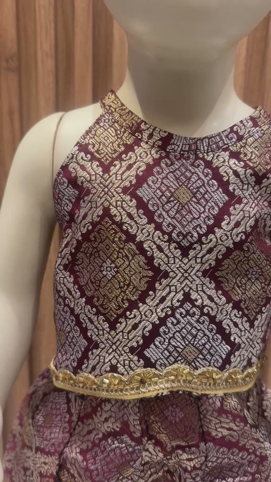 Brown Brocade Top and Pant