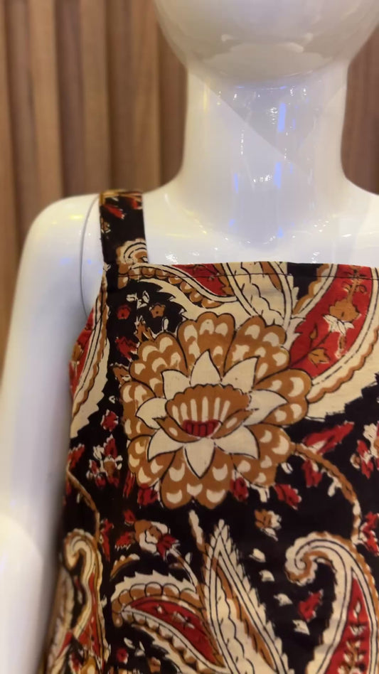 Black Rust Paisley Peplum Set