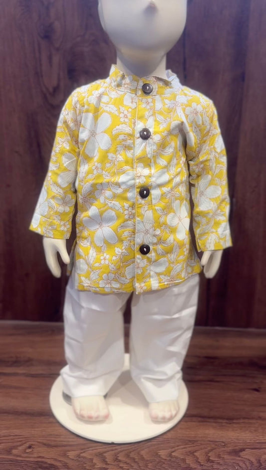 Yellow Bloom Kurta Set