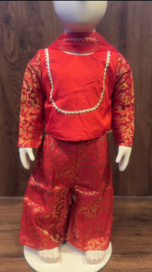 Royal Red Brocade Palazzo Set
